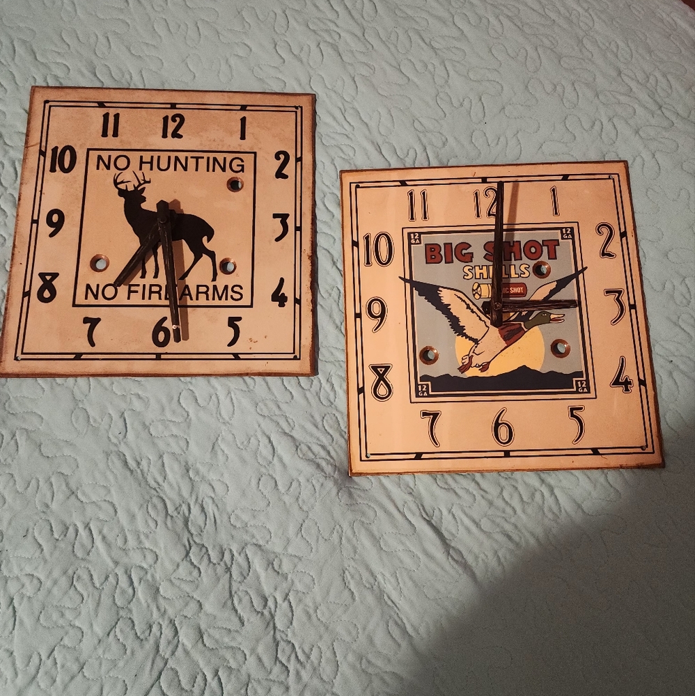 Vintage, Man Cave, Metal Clocks